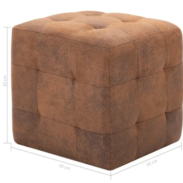 vidaXL Sittpuffar>Sittpuff 2 st 30x30x30 cm konstmocka