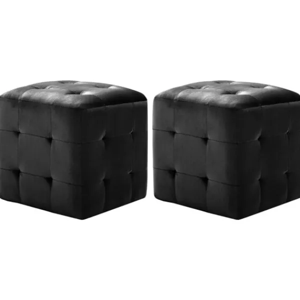 vidaXL Sittpuffar>Sittpuff 2 st 30x30x30 cm sammetstyg