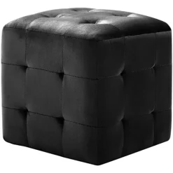 vidaXL Sittpuffar>Sittpuff 2 st 30x30x30 cm sammetstyg