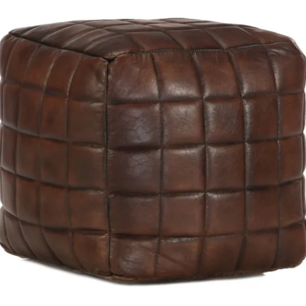 vidaXL Sittpuffar>Sittpuff mörk 40x40x40 cm äkta getskinn