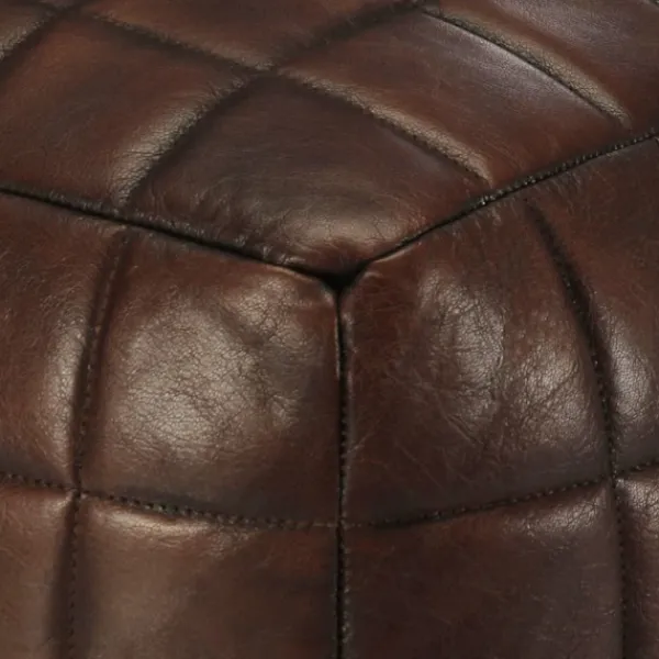 vidaXL Sittpuffar>Sittpuff mörk 40x40x40 cm äkta getskinn