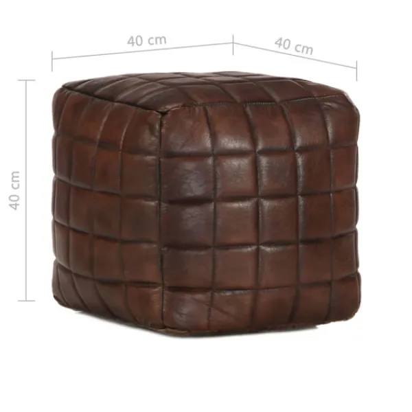 vidaXL Sittpuffar>Sittpuff mörk 40x40x40 cm äkta getskinn
