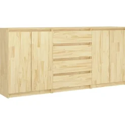vidaXL Sideboards>Skänk 3 delar massiv furu