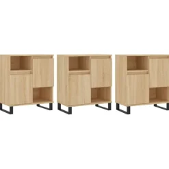 vidaXL Sideboards>Skänk 3 delar Sonoma ek konstruerat trä