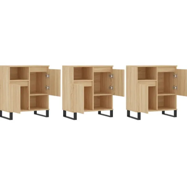 vidaXL Sideboards>Skänk 3 delar Sonoma ek konstruerat trä