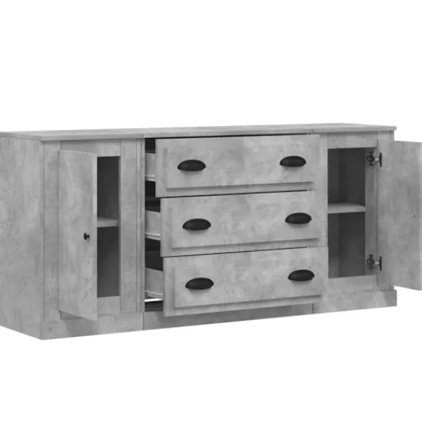 vidaXL Sideboards>Skänk 3 st betong konstruerat trä