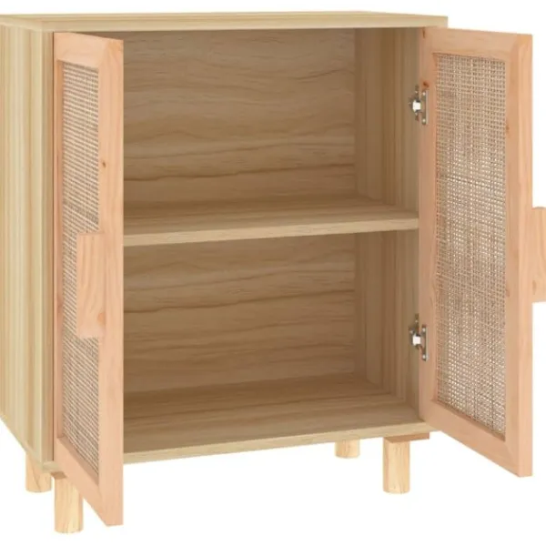 vidaXL Skåp>Skänk 60x30x70 cm massiv furu och naturlig rotting