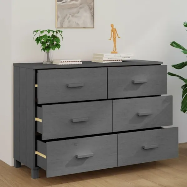 vidaXL Byråer>Skänk HAMAR mörk 113x40x80 cm massiv furu