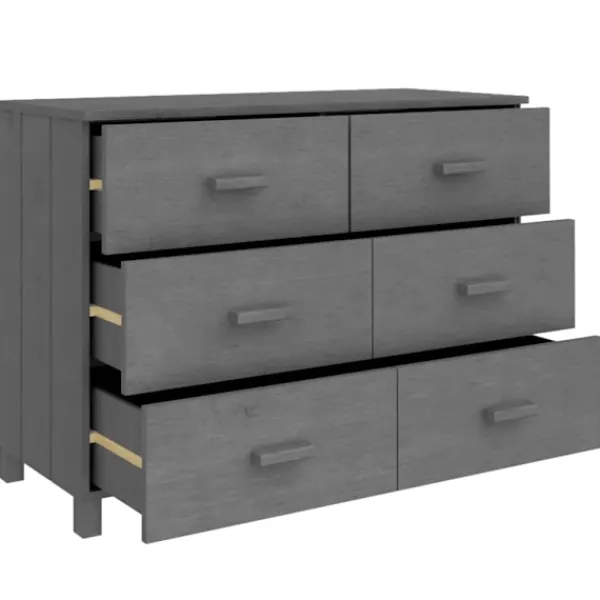 vidaXL Byråer>Skänk HAMAR mörk 113x40x80 cm massiv furu