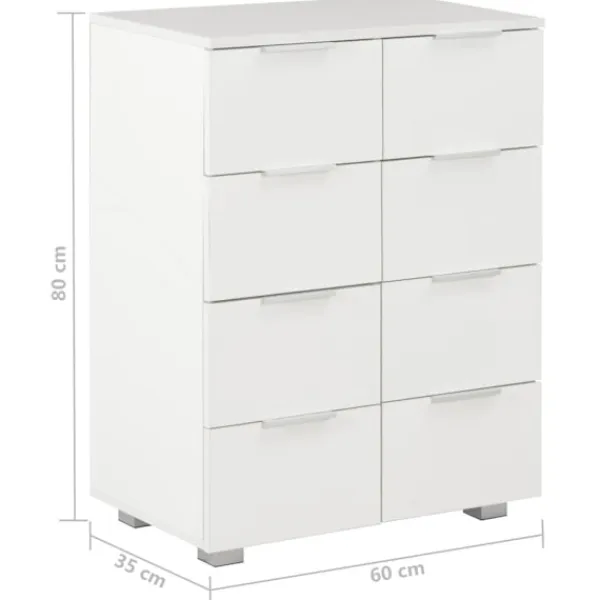 vidaXL Byråer>Skänk högglans 60x35x80 cm spånskiva