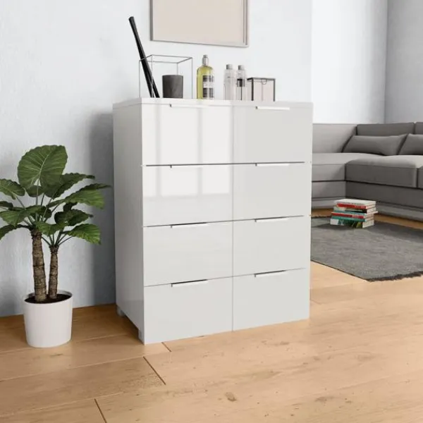 vidaXL Byråer>Skänk högglans 60x35x80 cm spånskiva