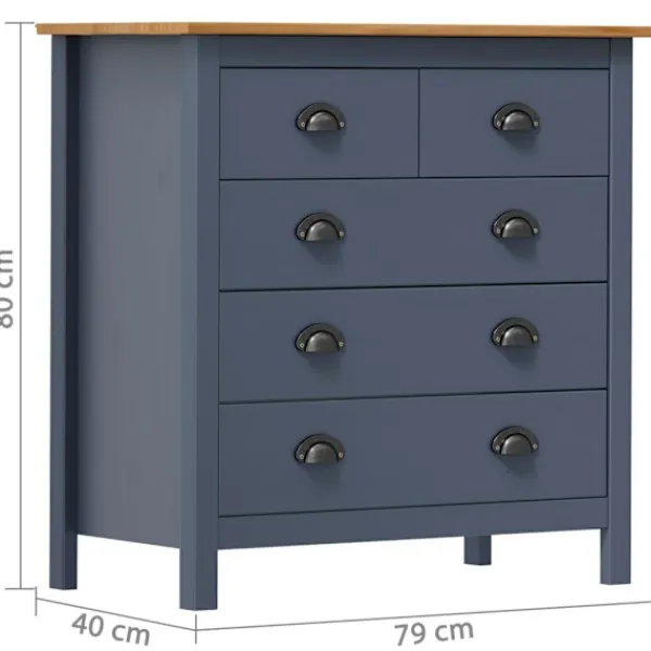 vidaXL Byråer>Skänk Hill 79x40x80 cm massiv furu
