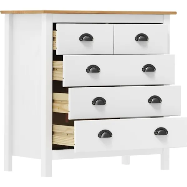 vidaXL Byråer>Skänk Hill 79x40x80 cm massiv furu
