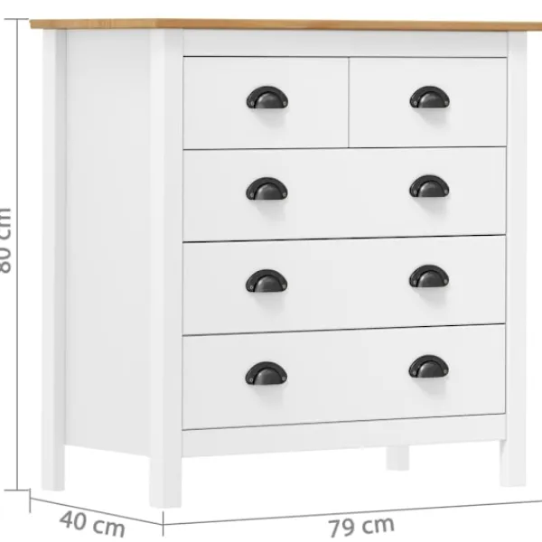 vidaXL Byråer>Skänk Hill 79x40x80 cm massiv furu