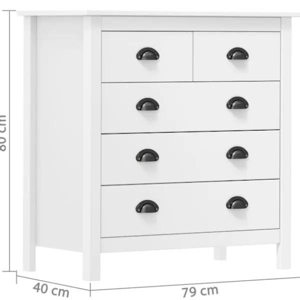 vidaXL Byråer>Skänk Hill 79x40x80 cm massiv furu