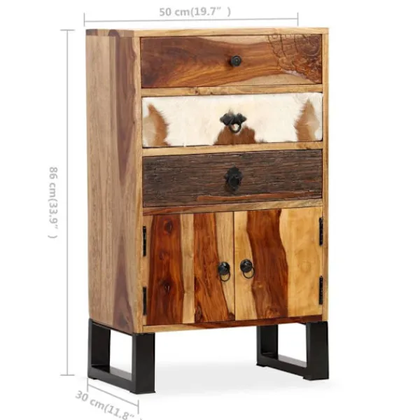 vidaXL Sideboards>Skänk i massivt sheshamträ 50x30x86 cm
