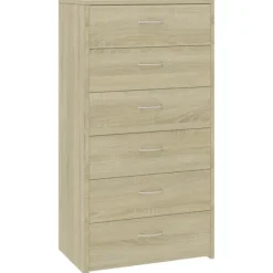 vidaXL Byråer>Skänk med 6 lådor sonoma-ek 50x34x96 cm konstruerat trä