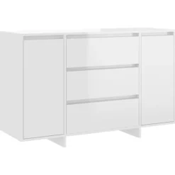 vidaXL Sideboards>Skänk med 3 lådor högglans 120x41x75 cm konstruerat trä