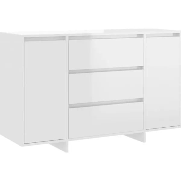 vidaXL Sideboards>Skänk med 3 lådor högglans 120x41x75 cm konstruerat trä
