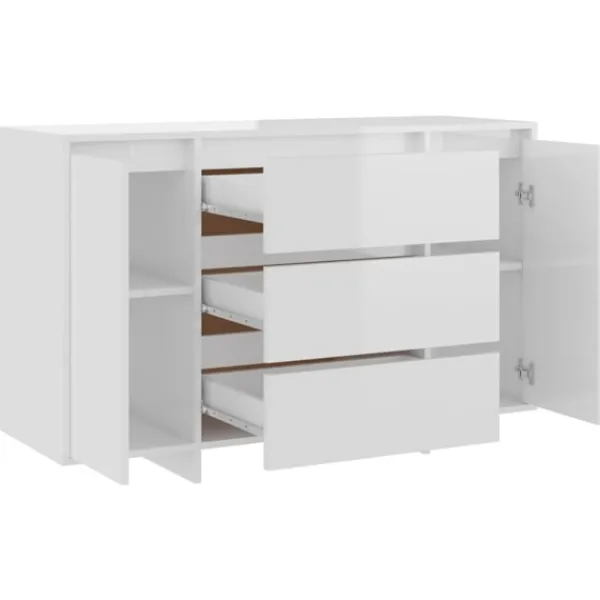 vidaXL Sideboards>Skänk med 3 lådor högglans 120x41x75 cm konstruerat trä
