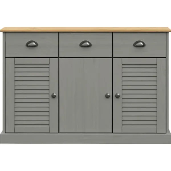 vidaXL Sideboards>Skänk med lådor VIGO 113x40x75 cm massiv furu