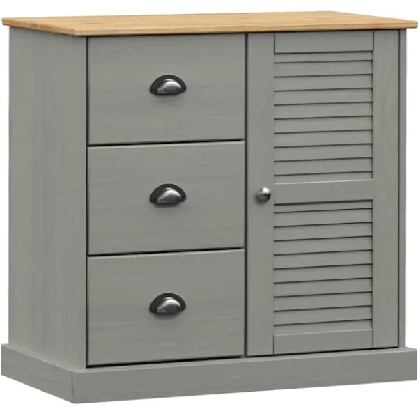vidaXL Sideboards>Skänk med lådor VIGO 78x40x75 cm massiv furu