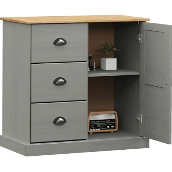 vidaXL Sideboards>Skänk med lådor VIGO 78x40x75 cm massiv furu