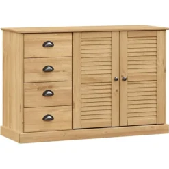 vidaXL Sideboards>Skänk med lådor VIGO 113x40x75 cm massiv furu