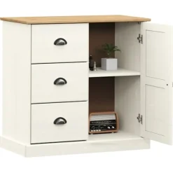 vidaXL Byråer>Skänk med lådor VIGO 78x40x75 cm massiv furu