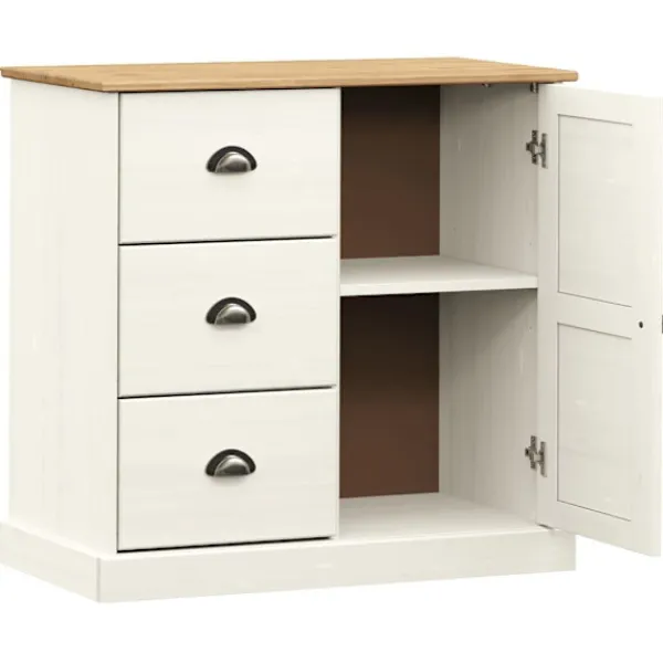 vidaXL Byråer>Skänk med lådor VIGO 78x40x75 cm massiv furu