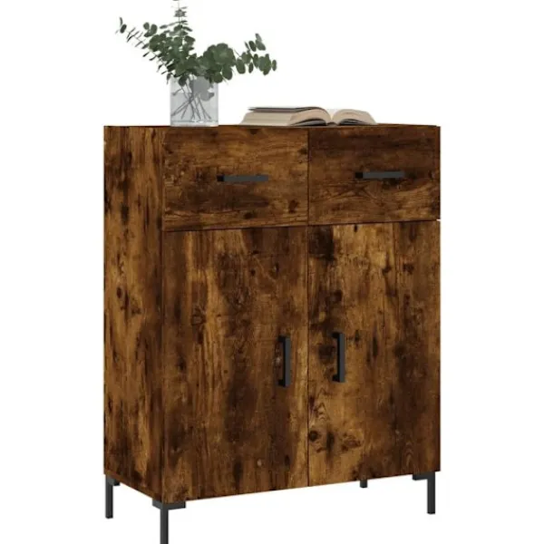 vidaXL Sideboards>Skänk rökfärgad ek 69,5x34x90 cm konstruerat trä