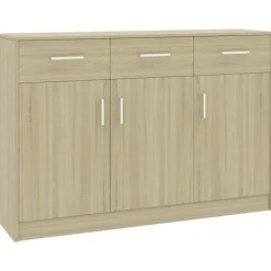 vidaXL Sideboards>Skänk sonoma-ek 110x30x75 cm spånskiva
