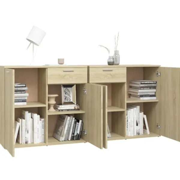 vidaXL Sideboards>Skänk sonoma-ek 160x36x75 cm konstruerat trä