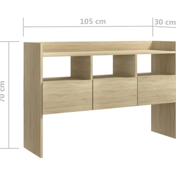 vidaXL Sideboards>Skänk sonoma-ek 105x30x70 cm konstruerat trä