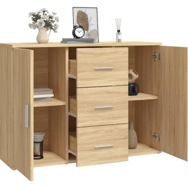 vidaXL Sideboards>Skänk sonoma-ek 91x29,5x65 cm konstruerat trä