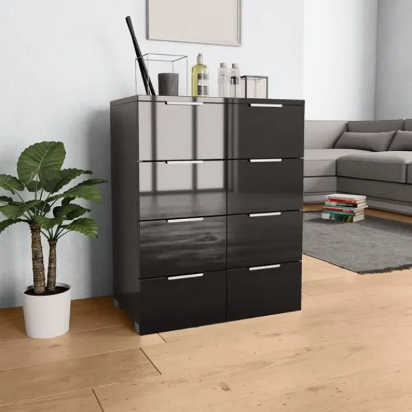 vidaXL Byråer>Skänk högglans 60x35x80 cm konstruerat trä