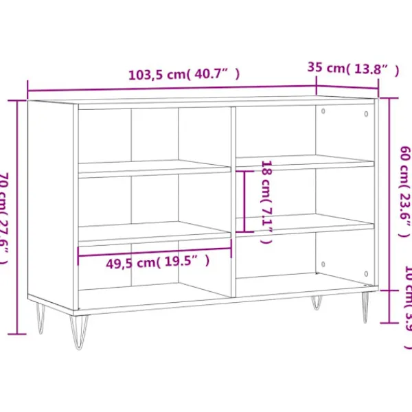 vidaXL Sideboards>Skänk 103,5x35x70 cm konstruerat trä