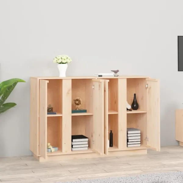 vidaXL Sideboards>Skänk vit 120x35x80 cm massiv furu