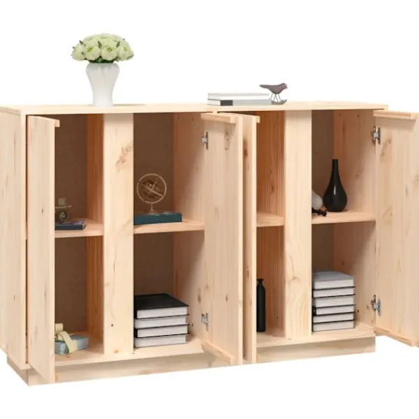 vidaXL Sideboards>Skänk vit 120x35x80 cm massiv furu