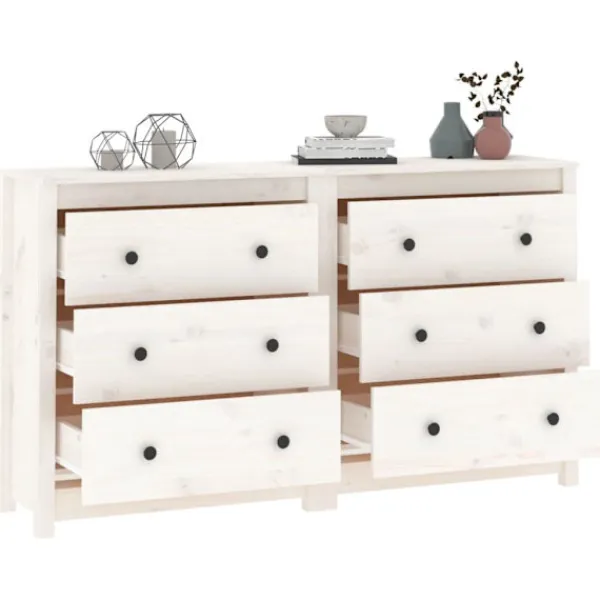 vidaXL Byråer>Skänk 140x35x80 cm massiv furu