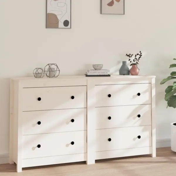 vidaXL Byråer>Skänk 140x35x80 cm massiv furu