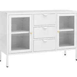 vidaXL Byråer>Skänk 105x35x70 cm stål och härdat glas