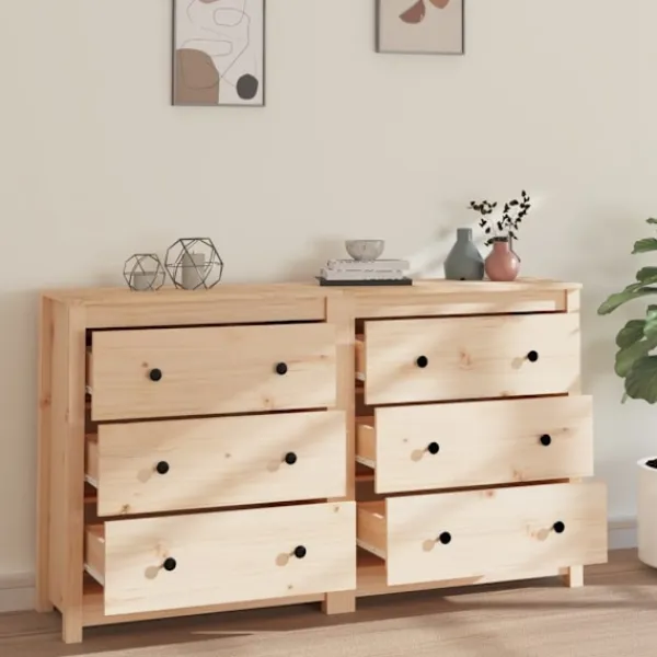 vidaXL Sideboards>Skänk 140x35x80 cm massiv furu
