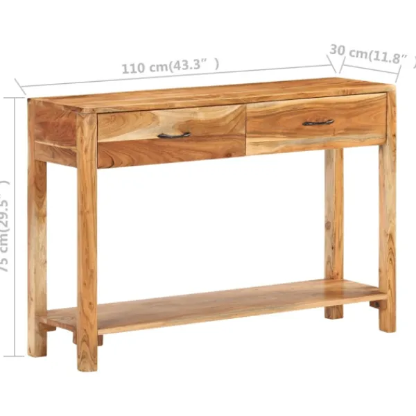 vidaXL Sideboards>Skänk 110x30x75 cm massivt akaciaträ