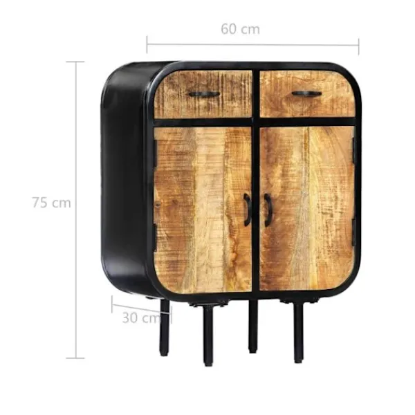 vidaXL Sideboards>Skänk 60x30x75 cm massivt mangoträ och järn