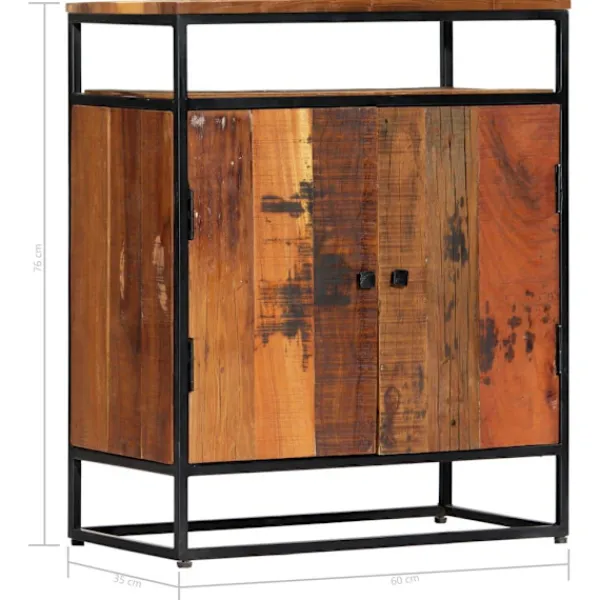 vidaXL Sideboards>Skänk 60x35x76 cm massivt återvunnet trä och stål