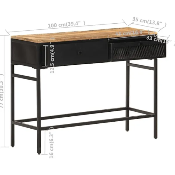 vidaXL Sideboards>Skänk 100x35x77 cm massivt grovt mangoträ