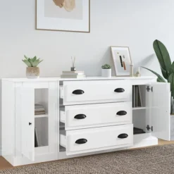vidaXL Sideboards>Skänkar 3 delar högglans konstruerat trä