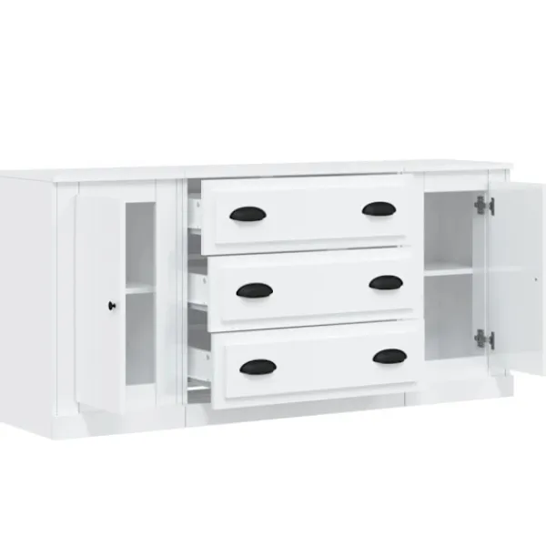 vidaXL Sideboards>Skänkar 3 delar högglans konstruerat trä