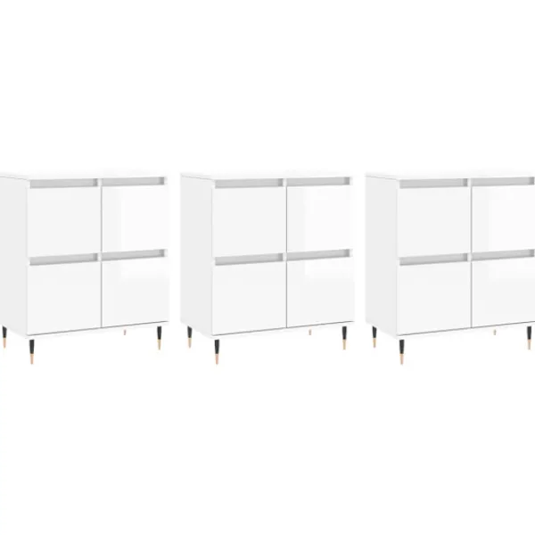 vidaXL Sideboards>Skänkar 3 delar högglans konstruerat trä